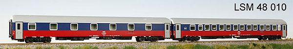 Set of 2 Sleeping cars for International trains in new 2004 livery<br /><a href='images/pictures/LS_Models/48010.jpg' target='_blank'>Full size image</a>